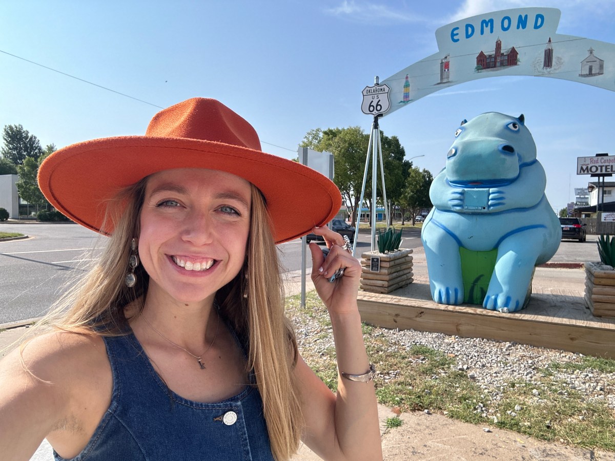 Giant Blue Hippo on Route 66: Edmond,&nbsp;OK